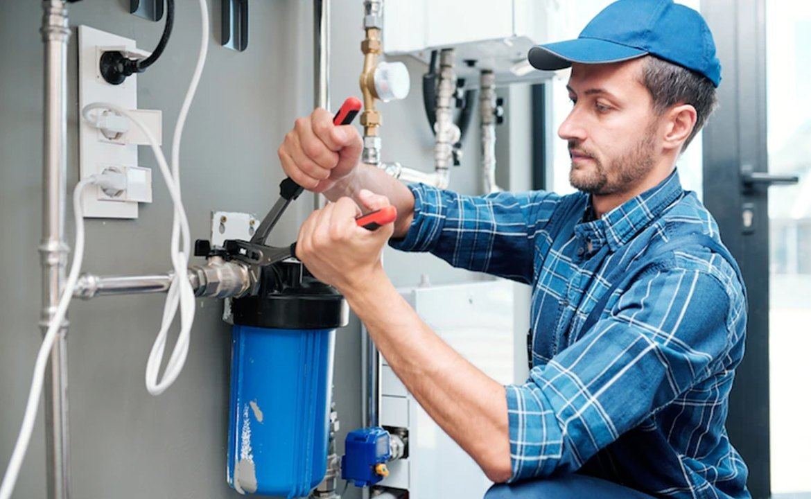 Water filter installation by our technician — Agarwal Sales Corporations, Indira Nagar, Lucknow