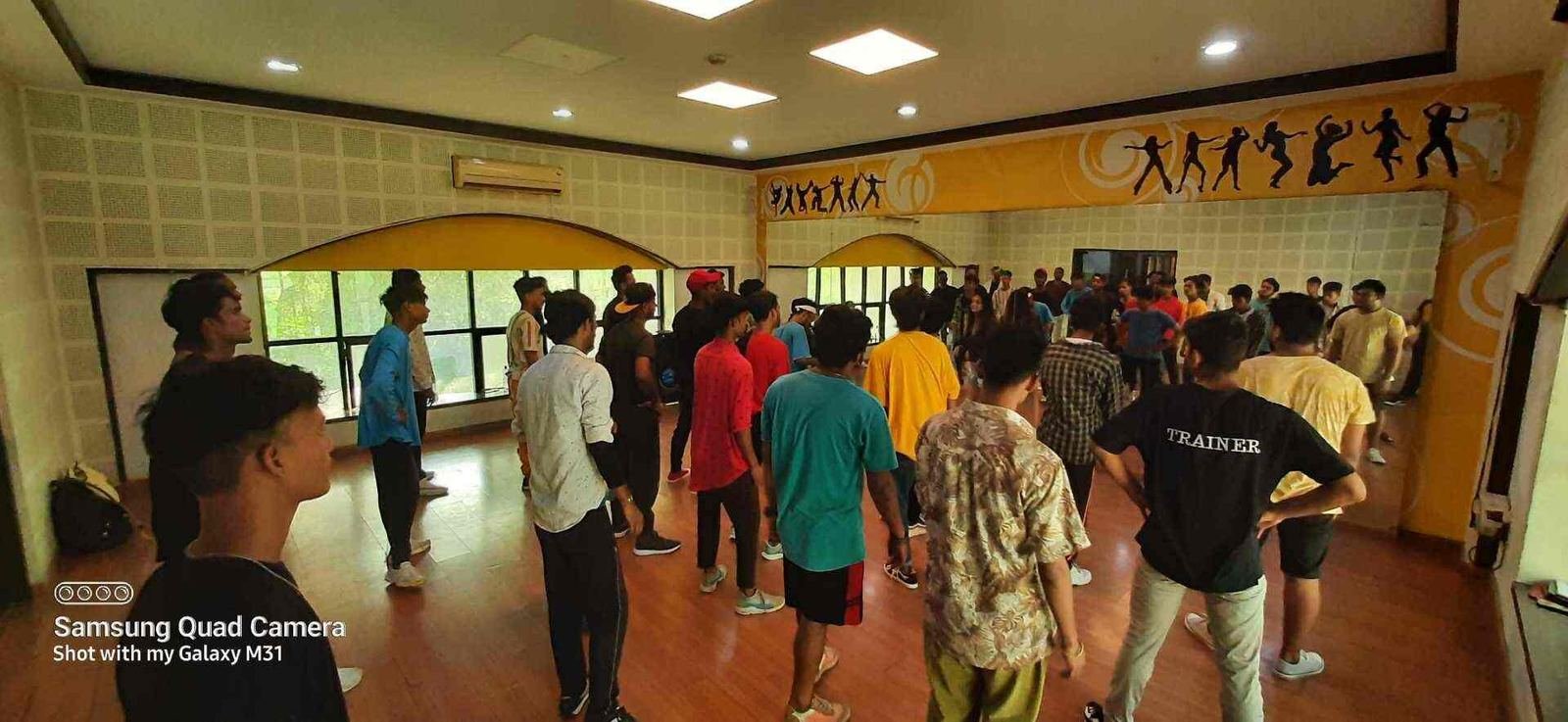 Batch of students in the dance hall