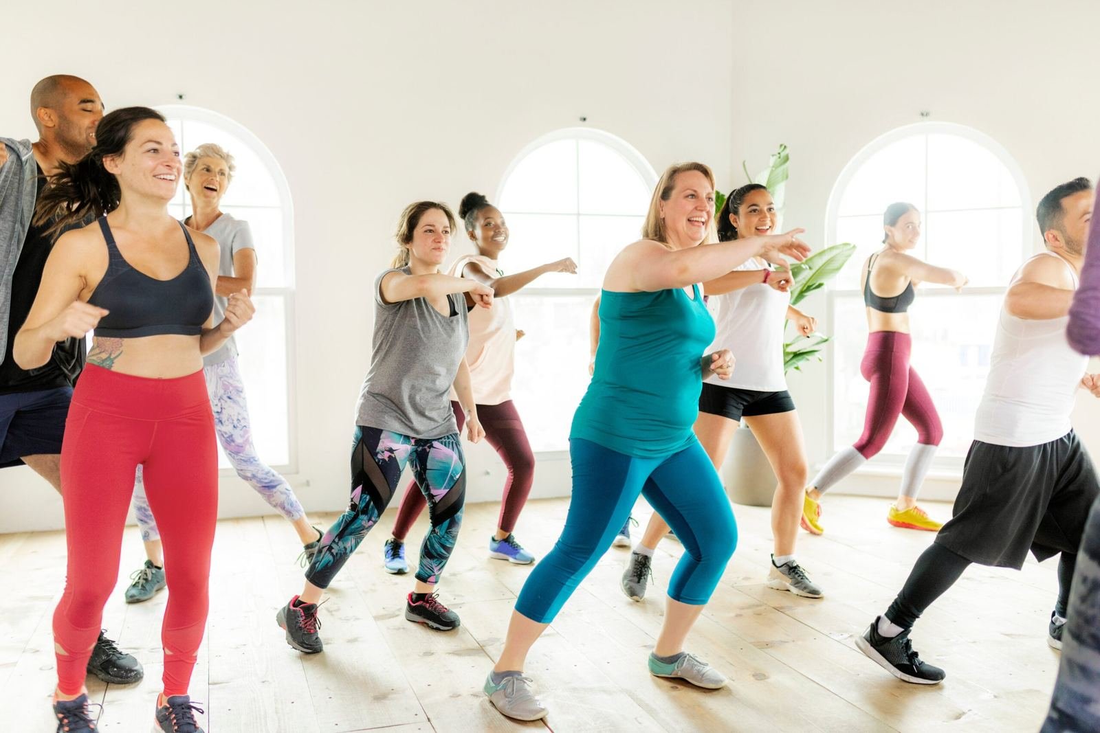 Energetic zumba group class in session