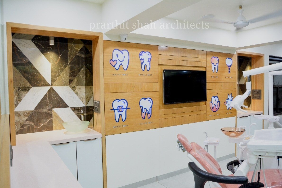 Modern dental operatory interior with equipment