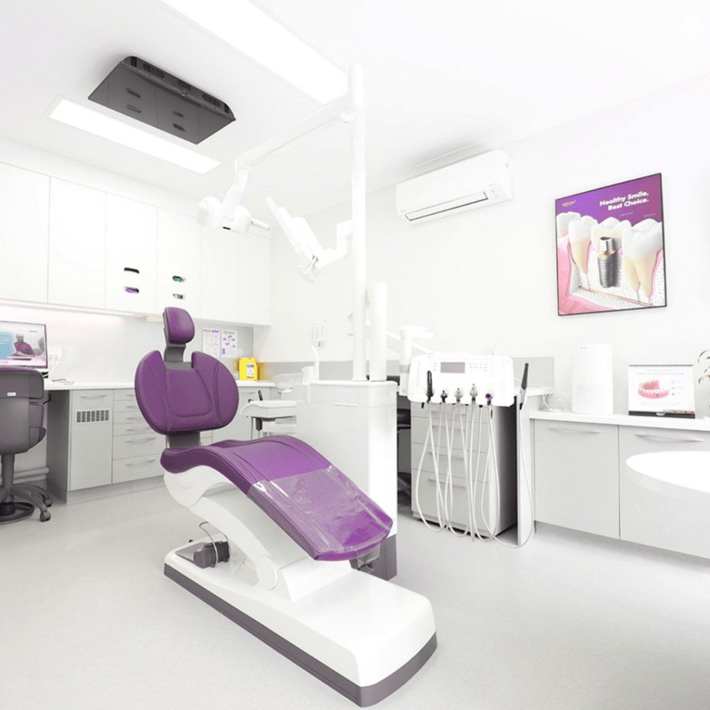 Sterile dental clinic room with treatment chair