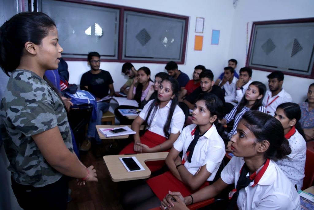 Spoken English classroom session in progress at Divine Vocational Training Center Lucknow