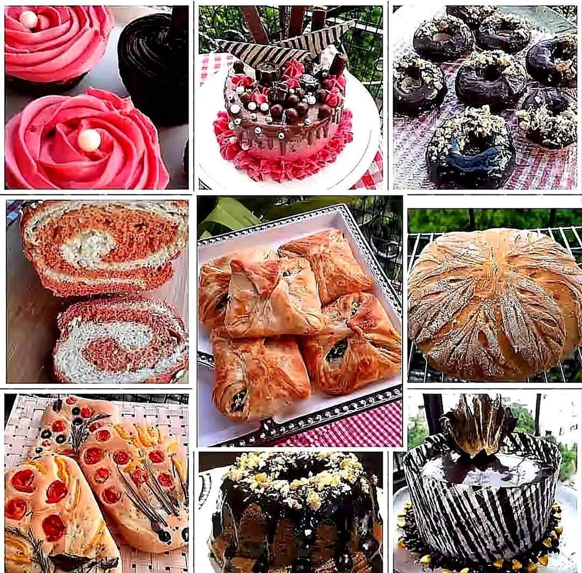 Cakes made by students during the baking class