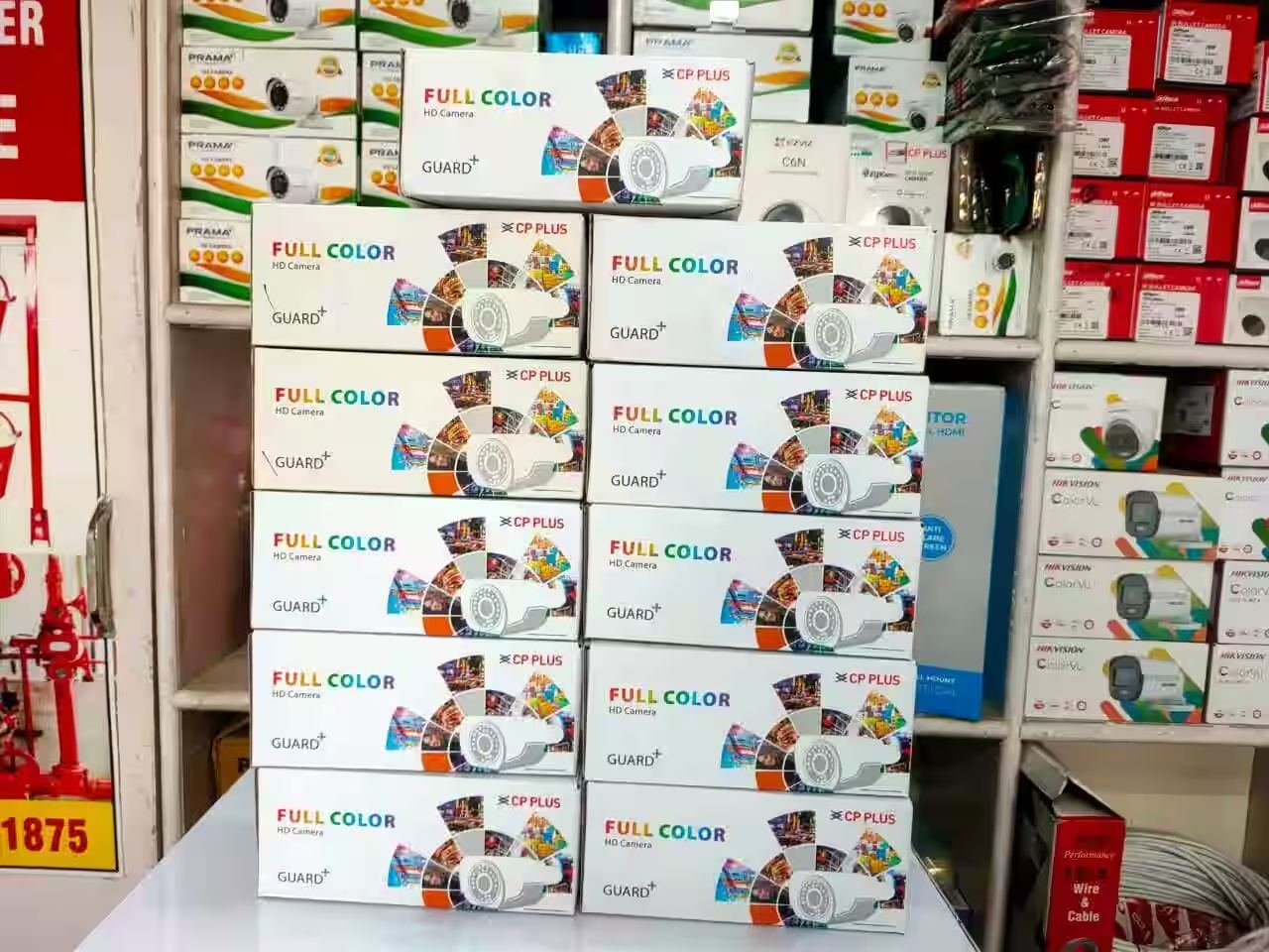 CP Plus camera boxes on display at our shop — shop & office systems in Kursi Road, Lucknow
