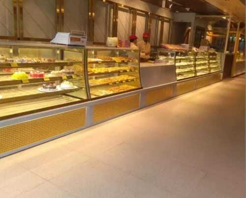 Bakery display counter at Globe Bakery, Kaiserbagh Lucknow