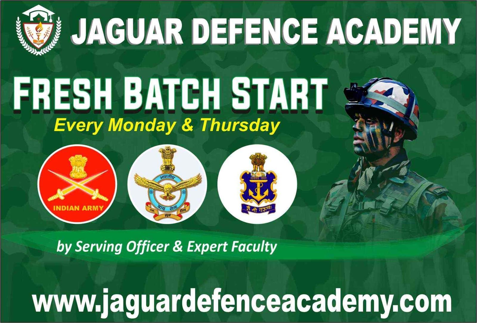 Fresh batch admission poster of Jaguar Defence Academy