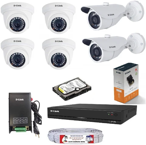 D-Link CCTV camera combo set with DVR — 4-camera shop kit in Indira Nagar, Lucknow