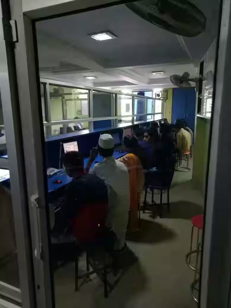 Students working in the computer lab at NTCI
