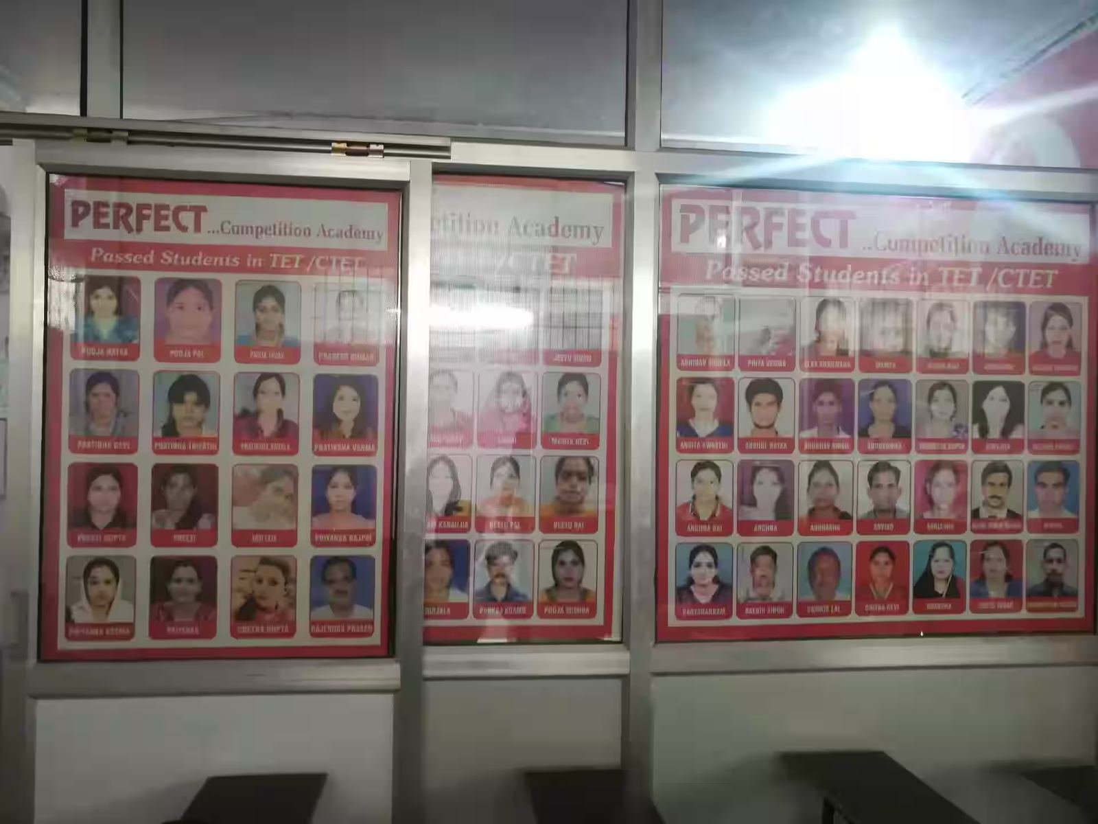 TET and CTET toppers result board at the academy
