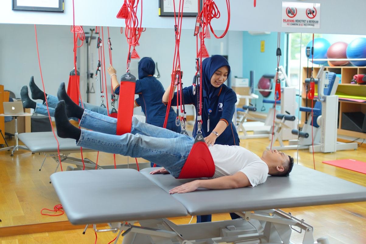 Suspension therapy rehab session