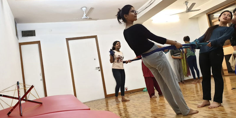 Dance movement practice session at the academy