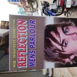 Reflection Men's Parlour sign board Charbagh Lucknow