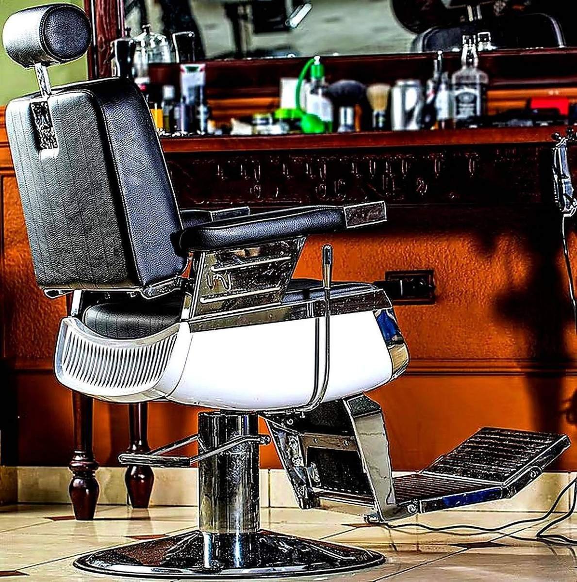 Vintage barber chair in barbershop