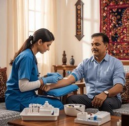 Home blood sample collection visit by SAFAL technician
