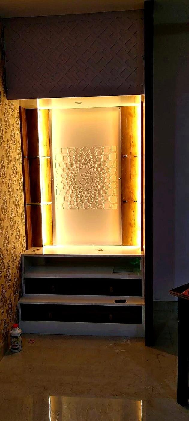 Backlit display cabinet woodwork by our carpenters — wardrobes & storage in Kakori, Lucknow