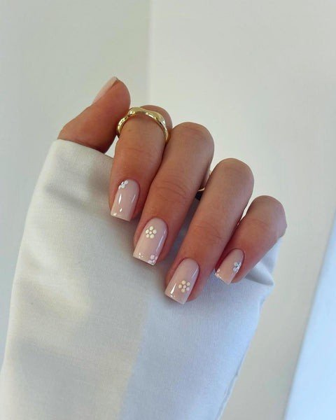 French manicure with pearl accents nail art Lucknow
