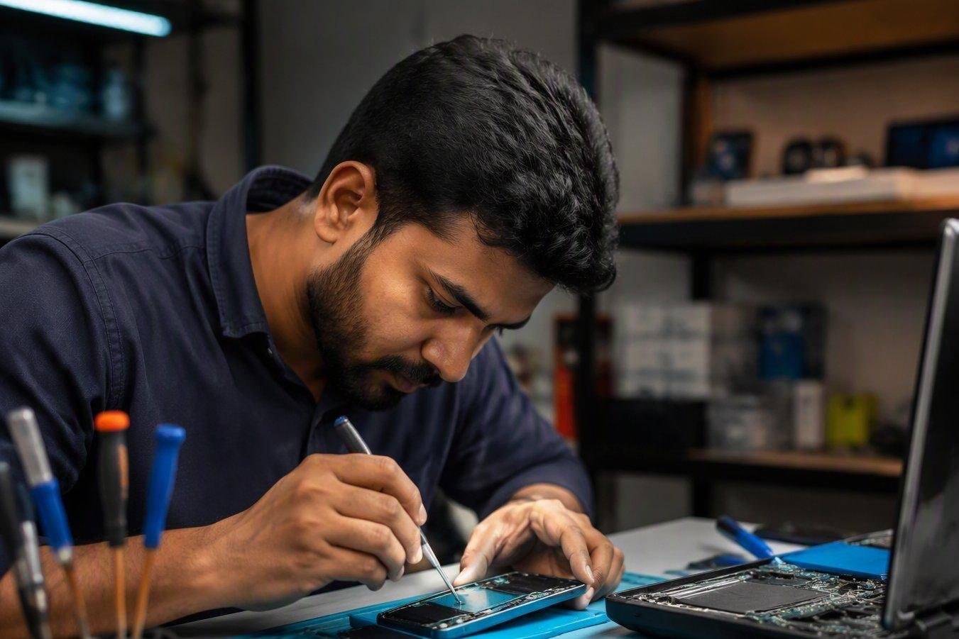 Smartphone screen replacement at repair desk — screen replacement in Indira Nagar, Lucknow